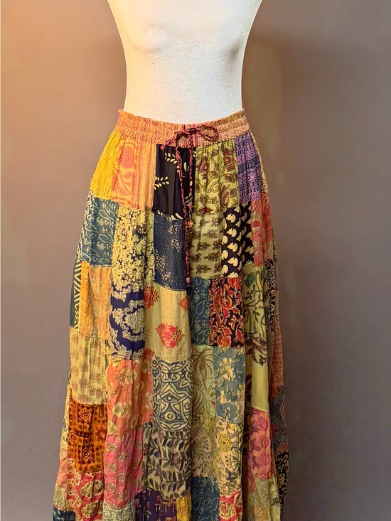 Dresses & Skirts - Boho Patchwork Maxi Skirt - Multicolor
